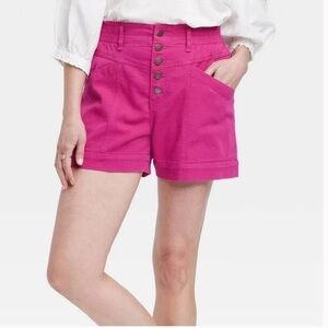 NWT* Knox Rose Fuchsia High-Waisted Shorts, size Lg.